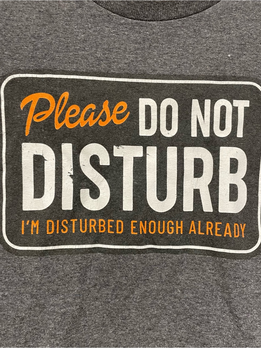 Men’s Gray 'Please Do Not Disturb' Short-Sleeve Graphic Tee